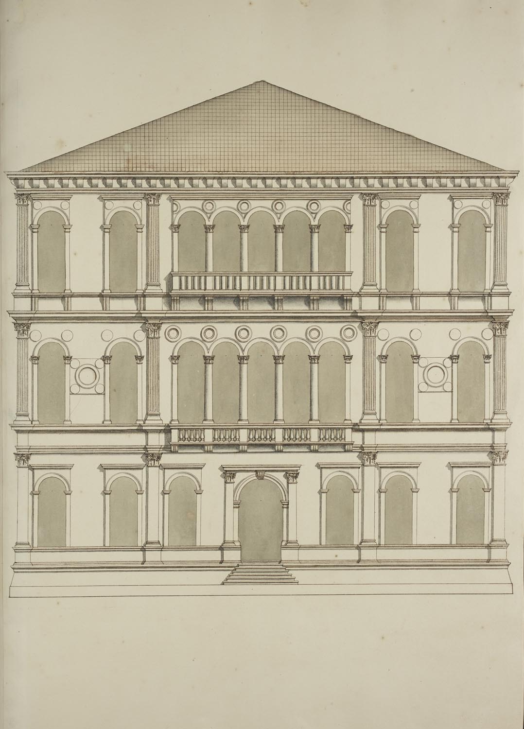 Elevation Of Palazzo Contarini At San Vito Venice King George Iii S Personal Coloured Views Collection